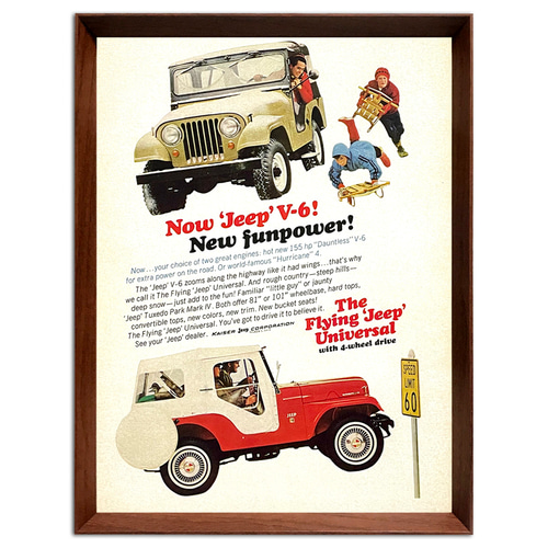 JEEP ジープ 1960年代 アメリカ ヴィンテージ 雑誌 広告 額付 ポスター