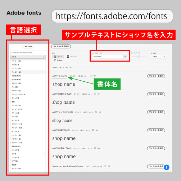 名入れ フォント オプション 2万種類以上（adobe fonts） 5枚目の画像