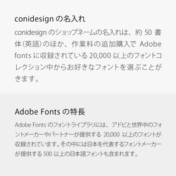 名入れ フォント オプション 2万種類以上（adobe fonts） 2枚目の画像