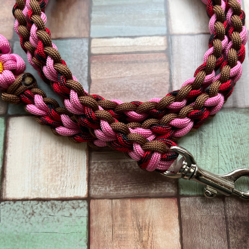 パラコード 中型犬〜大型犬用お花付きカフェリード リード・首輪 sora