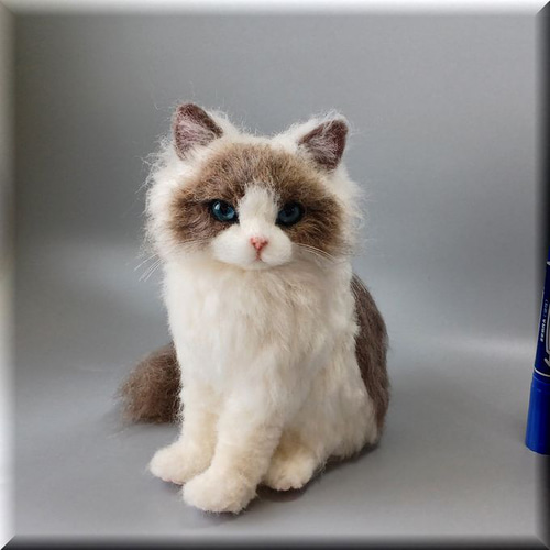 羊毛フェルト 猫 ラグドール ねこ ネコ 猫フィギュア 羊毛