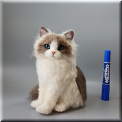 羊毛フェルト　猫　ラグドール　ねこ　ネコ　猫フィギュア 2枚目の画像