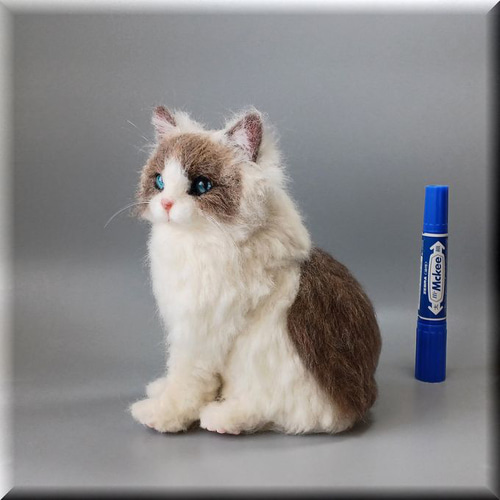 羊毛フェルト 猫 ラグドール ねこ ネコ 猫フィギュア 羊毛フェルト