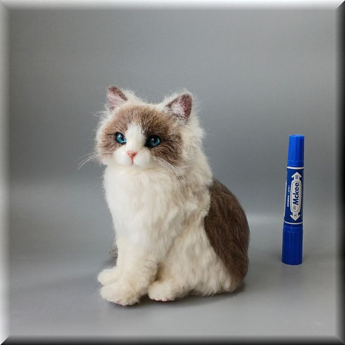 羊毛フェルト 猫 ラグドール ねこ ネコ 猫フィギュア 羊毛フェルト
