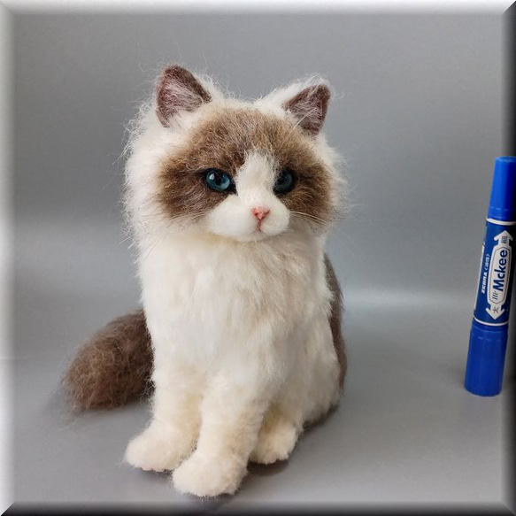 羊毛フェルト 猫 ラグドール ねこ ネコ 猫フィギュア 羊毛