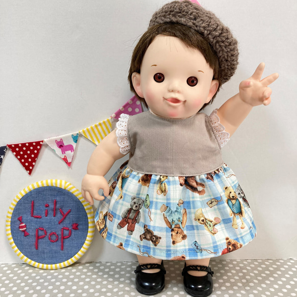 専用☆ぽぽちゃん ながそでワンピース・くまみみヘアバンド ハンドメイド 専用☆ぽぽちゃん ながそでワンピース・くまみみヘアバンド