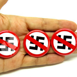 反ナチス　缶バッジ　３個セット　反ヒトラー　反ナチ　パンク　ロック　反戦　グッズ 2枚目の画像