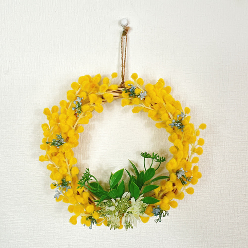 春を呼ぶミモザリース 桜色 春めくミモザリース | 3shimai