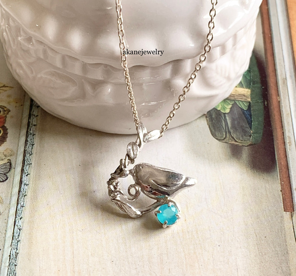 小鳥のネックレス　シルバー製 1枚目の画像