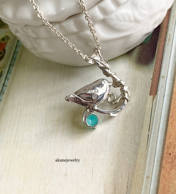 小鳥のネックレス　シルバー製 4枚目の画像