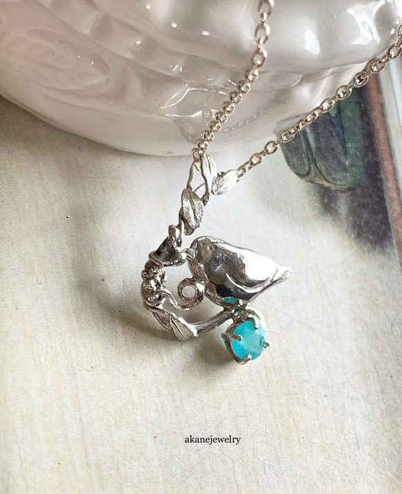 小鳥のネックレス　シルバー製 3枚目の画像