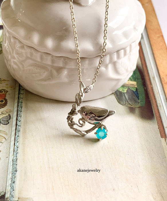 小鳥のネックレス　シルバー製 2枚目の画像
