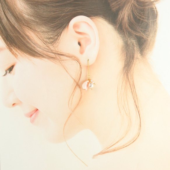 【福袋】高品質 淡水パール 桜 花びら ネックレス・耳飾り 4枚目の画像