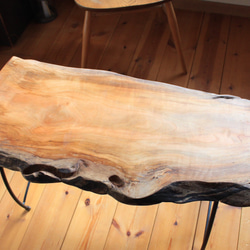 天然木　桜のアイアンテーブル　コーヒーテーブル　リビングテーブル 5枚目の画像