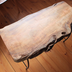 天然木　桜のアイアンテーブル　コーヒーテーブル　リビングテーブル 8枚目の画像