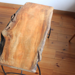 天然木　桜のアイアンテーブル　コーヒーテーブル　リビングテーブル 6枚目の画像