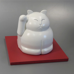 新品　りん工房　福ちゃん　猫の置物　陶器　福の札付き　プレゼント　招き猫 4748ed872360c369819d76e1aeffec