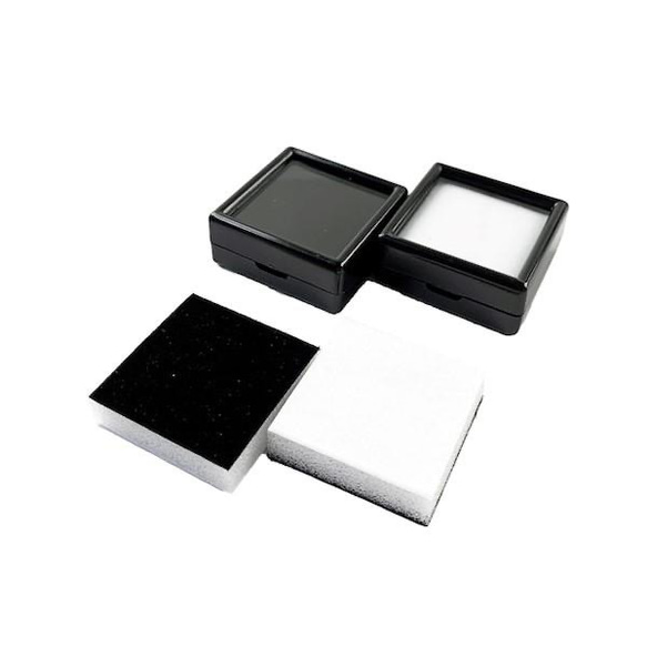 40mmルースケース用 リバーシブル台紙 ウレタン 白黒 10枚セット 4枚目の画像
