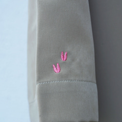 「翼のある豚」 刺繍　シルキーオープン半袖シャツ 7枚目の画像