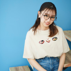 ラーメン 刺繍 ビックシルエット Tシャツ  レディース 7枚目の画像