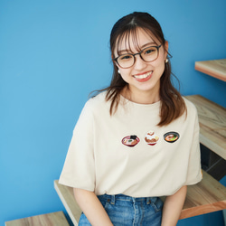 ラーメン 刺繍 ビックシルエット Tシャツ  レディース 9枚目の画像