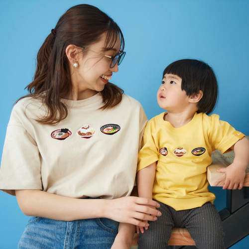 ラーメン 刺繍 ビックシルエット Tシャツ レディース Tシャツ
