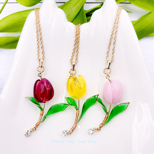 ◇新品◇ Pt チューリップ ペンダントトップ ハンドメイド