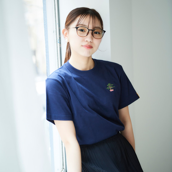 盆栽 BONSAI 刺繍 Tシャツ レディース 4枚目の画像