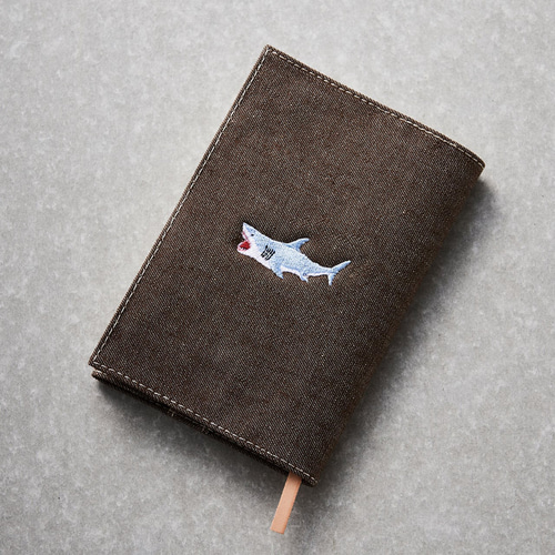 ブックカバー 文庫版サイズ ワンポイント 刺繍 ブックカバー