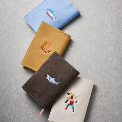koko ⑦ブックカバー ブックカバー 文庫版サイズ ワンポイント 刺繍 ブックカバー