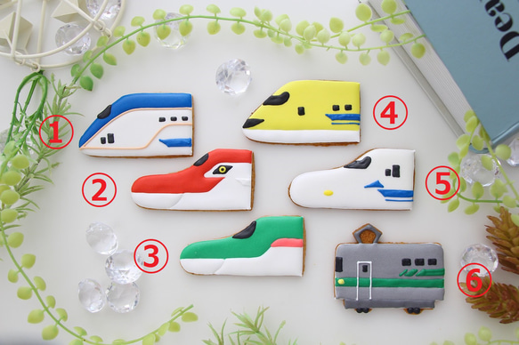 電車　【アイシングクッキー】　踏切　新幹線　誕生日　人気　男の子向け　オーダー　名入れギフト　クッキー詰め合わせ 2枚目の画像