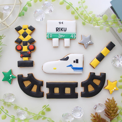 電車　【アイシングクッキー】　踏切　新幹線　誕生日　人気　男の子向け　オーダー　名入れギフト　クッキー詰め合わせ 10枚目の画像