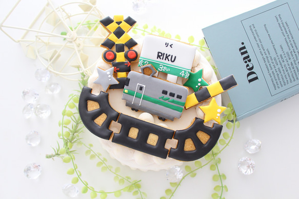 電車　【アイシングクッキー】　踏切　新幹線　誕生日　人気　男の子向け　オーダー　名入れギフト　クッキー詰め合わせ 11枚目の画像