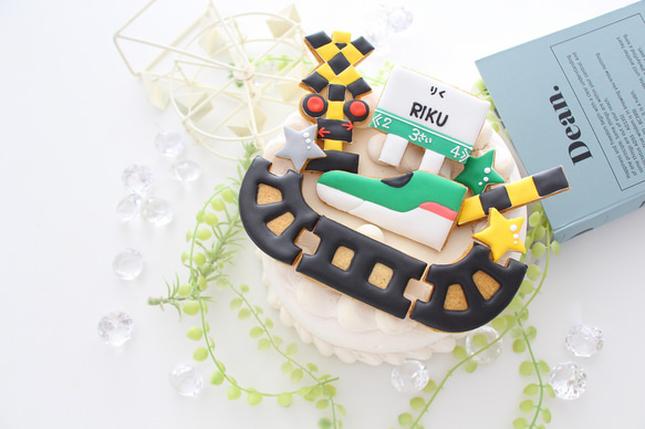 電車　【アイシングクッキー】　踏切　新幹線　誕生日　人気　男の子向け　オーダー　名入れギフト　クッキー詰め合わせ 14枚目の画像