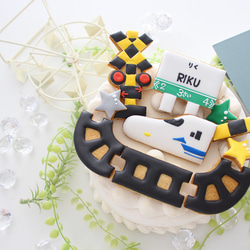 電車　【アイシングクッキー】　踏切　新幹線　誕生日　人気　男の子向け　オーダー　名入れギフト　クッキー詰め合わせ 16枚目の画像