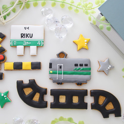 電車　【アイシングクッキー】　踏切　新幹線　誕生日　人気　男の子向け　オーダー　名入れギフト　クッキー詰め合わせ 17枚目の画像