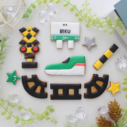 電車　【アイシングクッキー】　踏切　新幹線　誕生日　人気　男の子向け　オーダー　名入れギフト　クッキー詰め合わせ 8枚目の画像