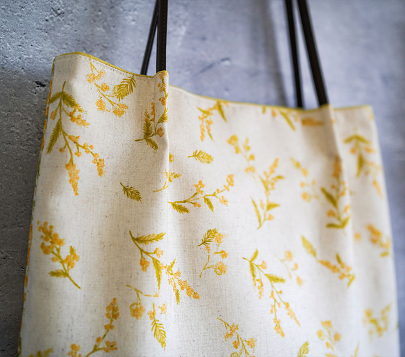 3色から選べるミモザのすっきりショルダートート◇A4サイズ◇レッスンバッグにも 8枚目の画像