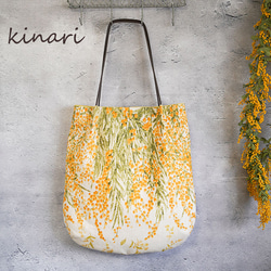 3色から選べるミモザのすっきりショルダートート◇A4サイズ◇レッスンバッグにも 6枚目の画像