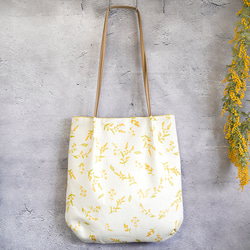 3色から選べるミモザのすっきりショルダートート◇A4サイズ◇レッスンバッグにも 3枚目の画像