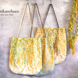 ⚮̈ミナペルホネン forest tile ライトブルー ネリオバッグ 巾着バッグ