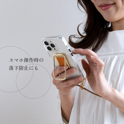 名入れ 多機能リングスタンド 「栃木レザー ヴォーノオイル 」本革 レザー 縦 横 スマホスタンド スマホグリップ 4枚目の画像