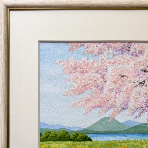アクリル画　原画　「桜の小径02」額縁付　SMサイズ　風景画 悠久の桜02」アクリル画 原画 風景画 額縁付 SMサイズ 絵画 Oni 通販