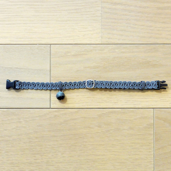 猫の首輪　ハートラインブレード　グレー 2枚目の画像