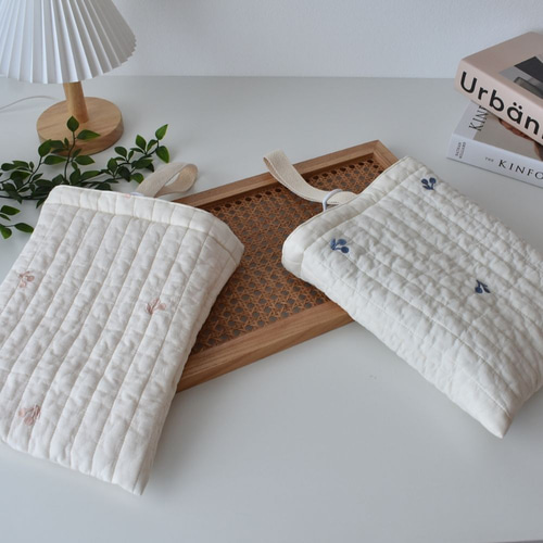 ヌビバッグ さくらんぼの刺繍 シューズバッグ 上靴入れ 上履き