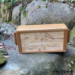 [工房FALCON] 取手付きミニ木箱　オークカラーver. 3枚目の画像