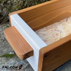 [工房FALCON] 取手付きミニ木箱　ホワイトandオークカラーver. 4枚目の画像