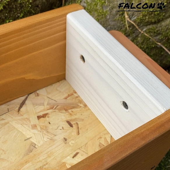 [工房FALCON] 取手付きミニ木箱　ホワイトandオークカラーver. 5枚目の画像