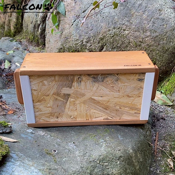 [工房FALCON] 取手付きミニ木箱　ホワイトandオークカラーver. 3枚目の画像