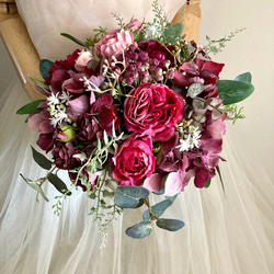 フープブーケ 大人可愛いピンクベージュ　ブートニア付き フープブーケ♡ブートニア付き - メルカリ